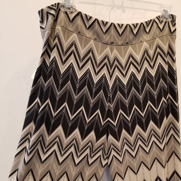Joseph Ribkoff New Zig Zag Palazzo Pants Flowy Wide Leg Black Grey Taupe Plus 18 - Picture 10 of 14